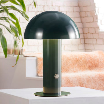 Boletus 10.75" Contemporary Bohemian Rechargeable/Cordless Iron Integrated LED Mushroom Table Lamp